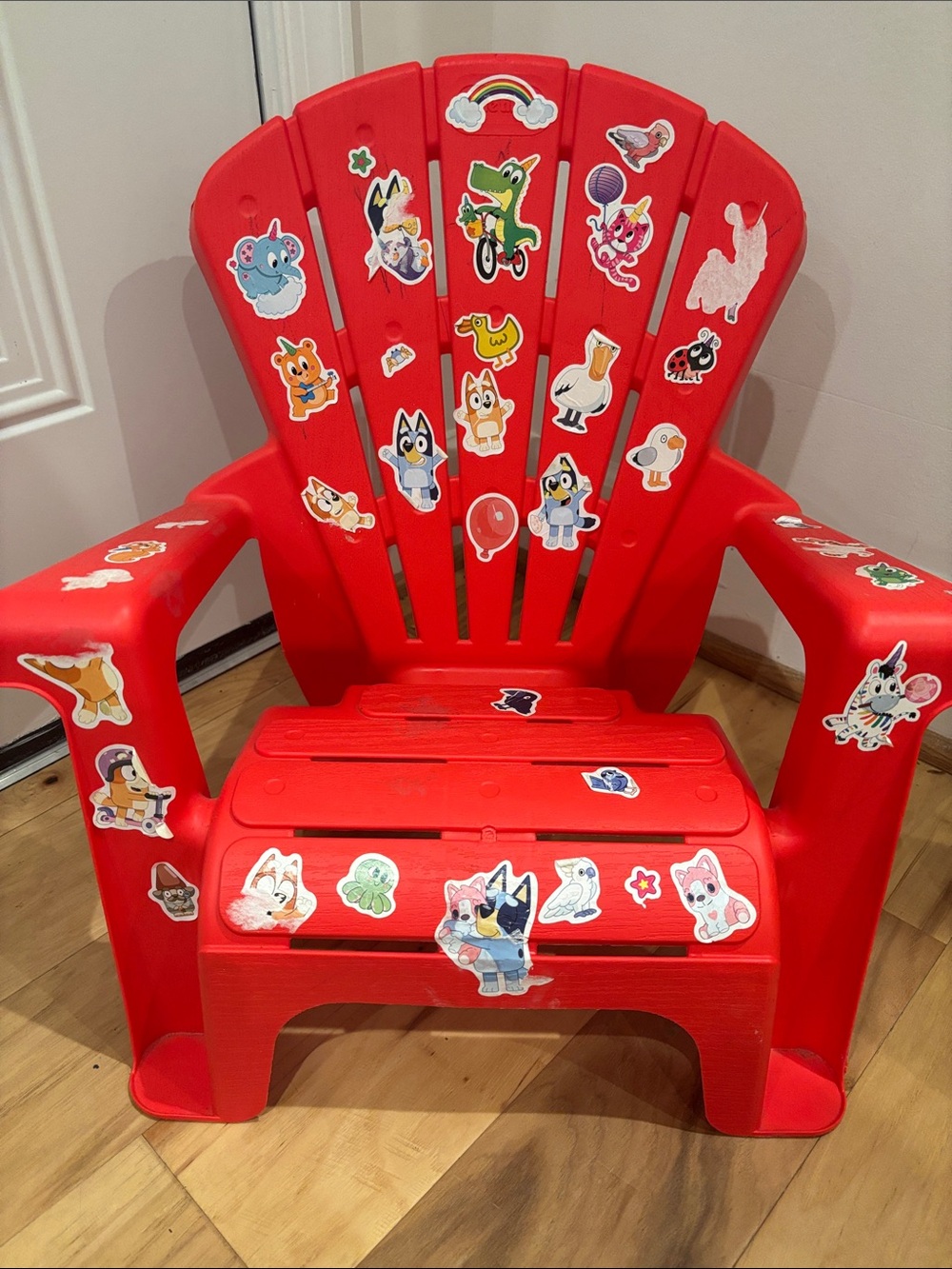 Target Red Kids Chair with Character Stickers